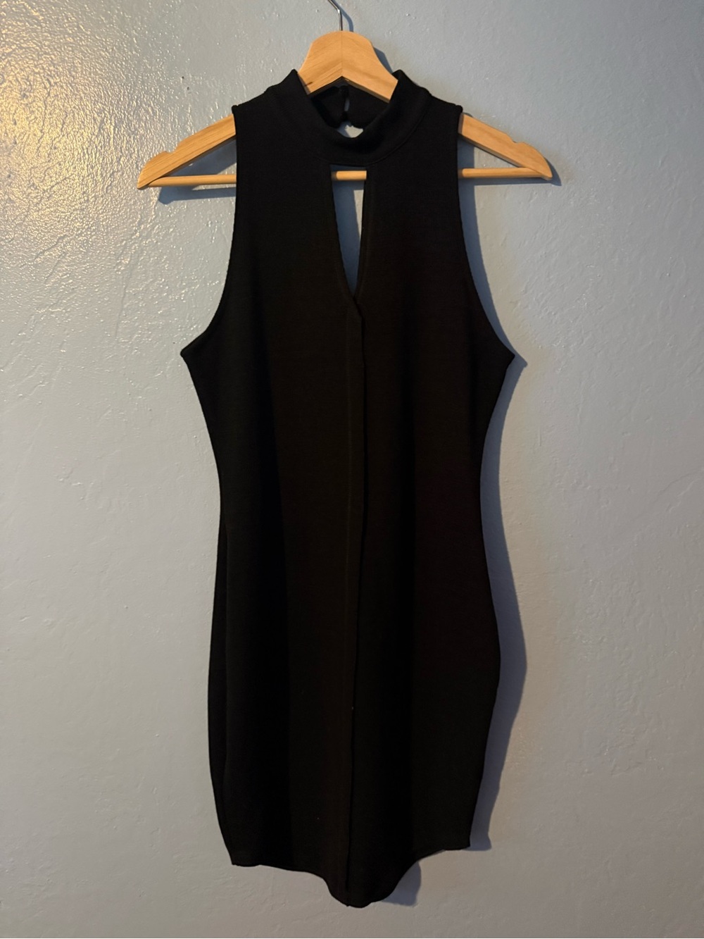 ASTR Sleeveless Mock Neck Black Bodycon Dress